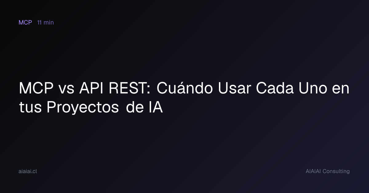 MCP vs API REST: Cuándo Usar Cada Uno en tus Proyectos de IA